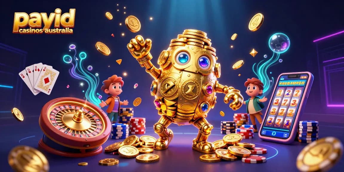 Experience the thrill of payid casinos australia with this vibrant 3D illustration showcasing exciting casino elements.